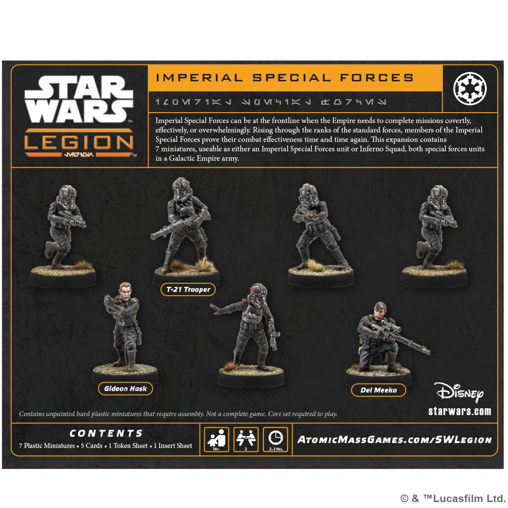 Atomic Mass Games Tabletop Games > Miniature Games > Expansions Star Wars: Legion – Imperial Special Forces 841333134730 SWQ53