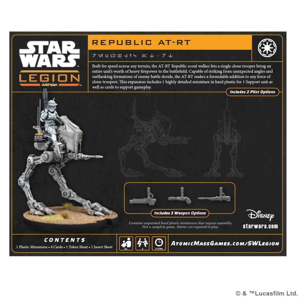 Atomic Mass Games Tabletop Games > Miniature Games > Expansions Star Wars: Legion – Republic AT-RT 841333134990 SWQ198