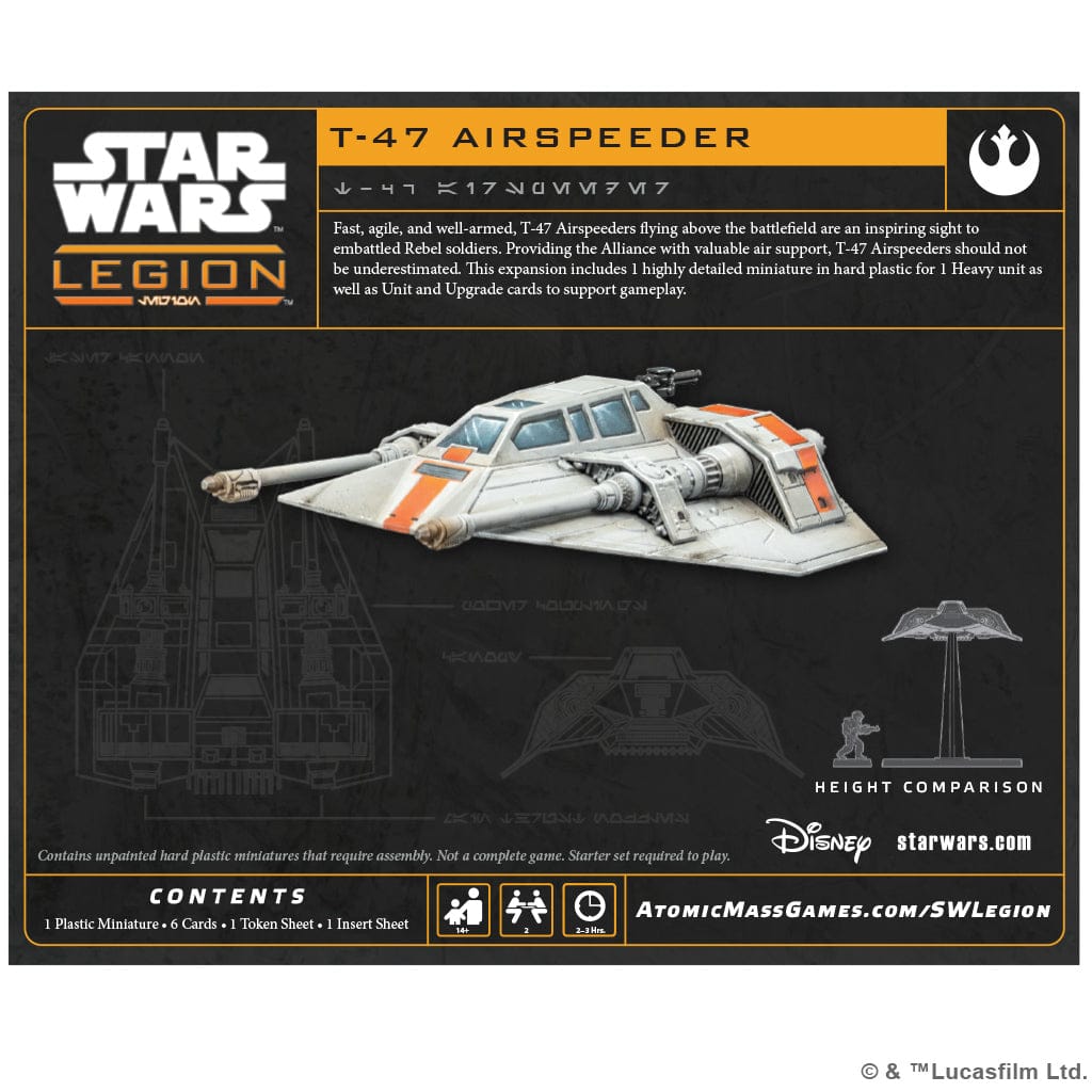 Atomic Mass Games Tabletop Games > Miniature Games > Expansions Star Wars: Legion – T-47 Airspeeder 841333134952 SWQ17