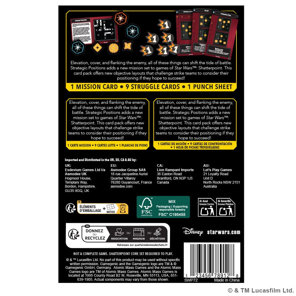 Atomic Mass Games Tabletop Games > Miniature Games > Expansions Star Wars: Shatterpoint – Strategic Positions 841333134112 SWP72