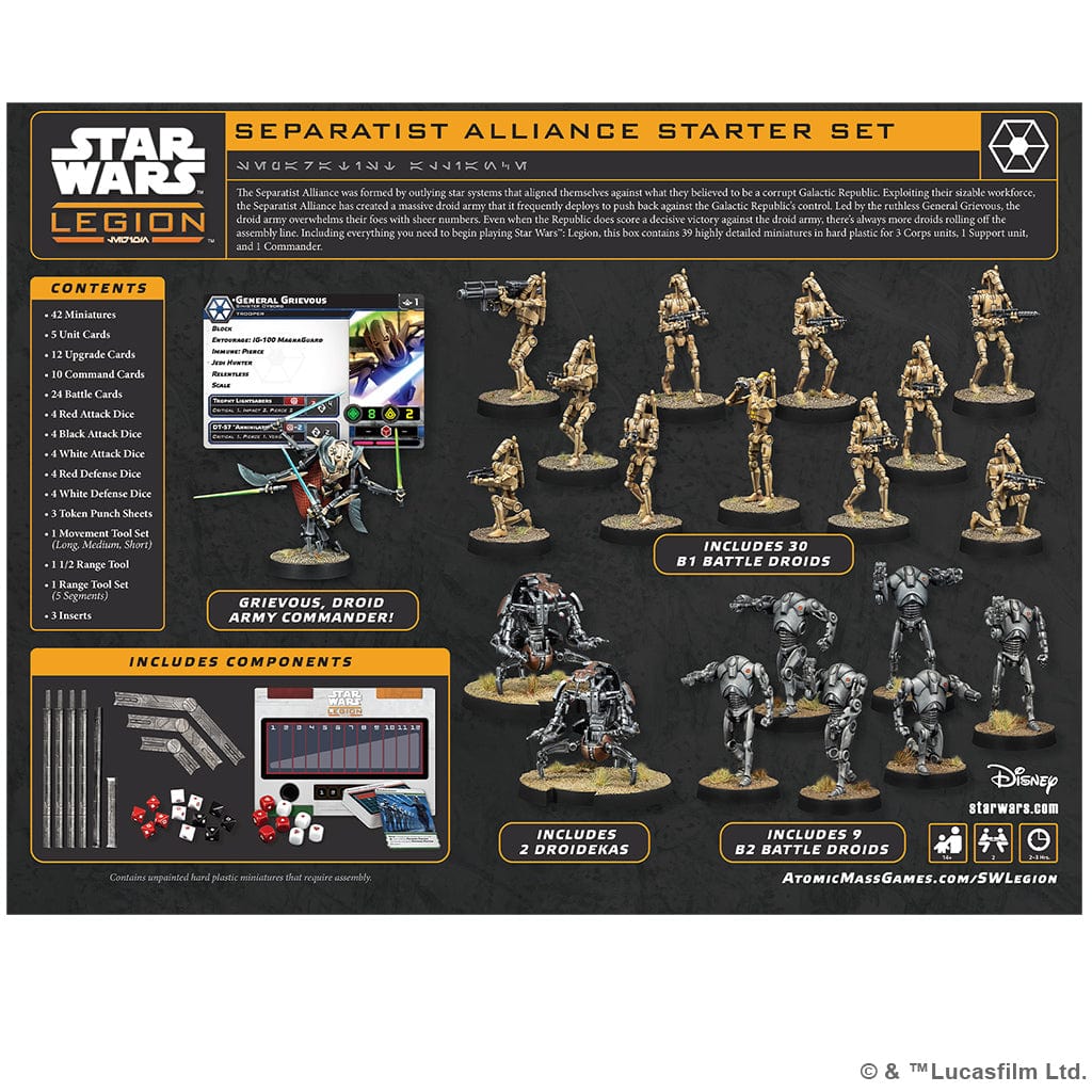 Atomic Mass Games Tabletop Games > Role-Playing Games > Star Wars Star Wars: Legion - Separatist Alliance Starter Set 841333132019 SWQ28