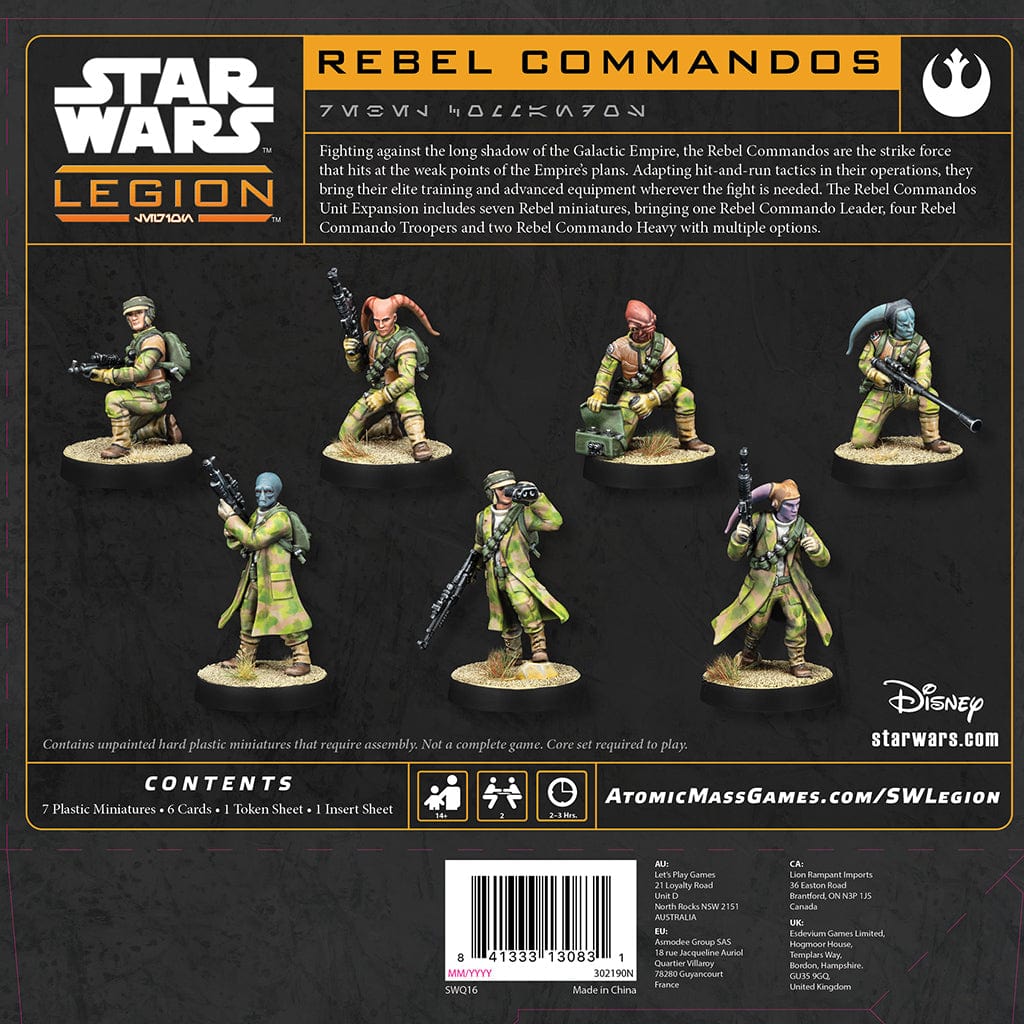 Atomic Mass Games Tabletop Games Star Wars: Legion - Rebel Commandos 841333130831 SWQ16