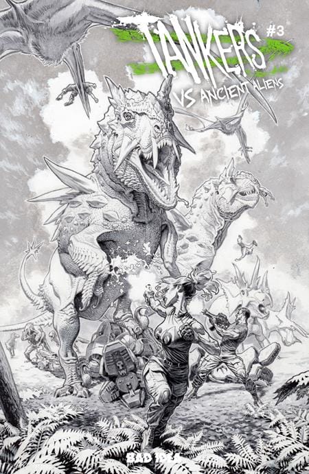 BAD IDEA Comic Books > Incentives TANKERS VS ANCIENT ALIENS # 3 (OF 4) CVR D INC 1:20 LEWIS LAROSA BW VAR (Release Date: 08/19/2026) 85001727745803041 0626BD0599