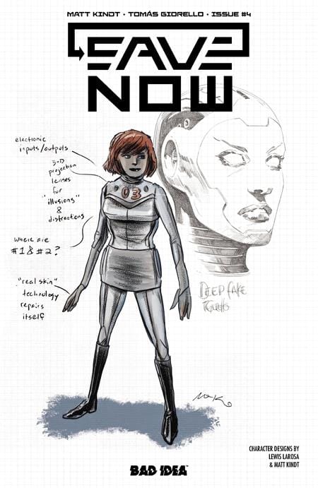 BAD IDEA Comic Books SAVE NOW #4 (OF 4) CVR B LEWIS LAROSA MATT KINDT CHARACTER DESIGN VAR (Release Date: 08/26/2026) 0626BD0594