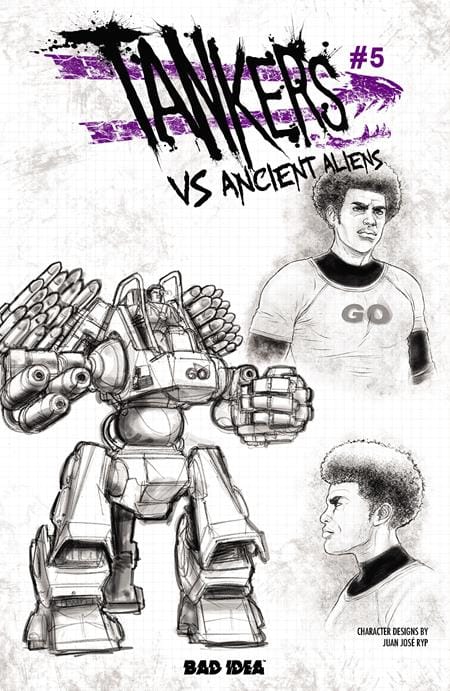 BAD IDEA Comic Books TANKERS VS ANCIENT ALIENS #5 (OF 5) CVR C JUAN JOSE RYP DESIGN VAR (Release Date: 10/28/2026) 85001727745805031 0826BD0662