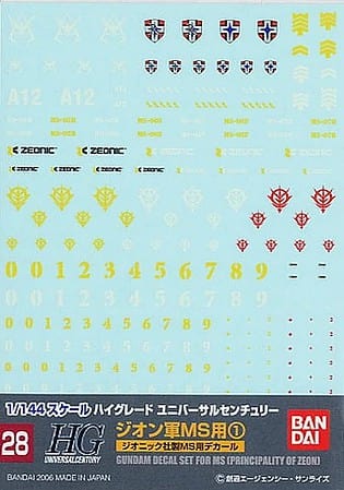 Bandai: Gundam Decal - GD-28 Multi Decal Zeon MS 1