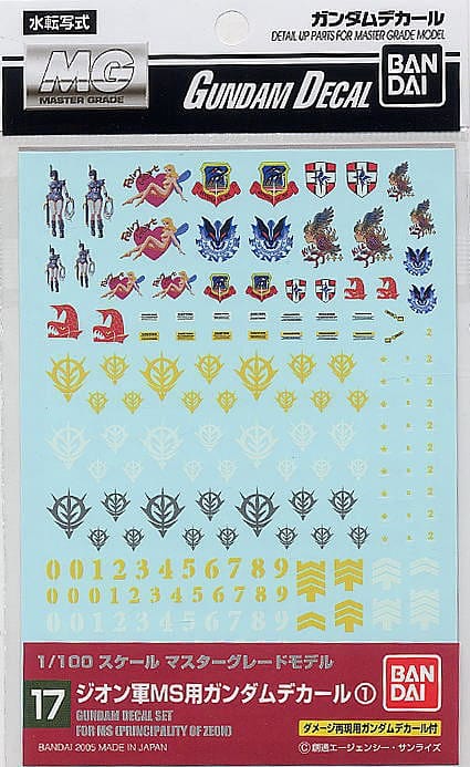 Bandai Model Kits > Gundams > Accessories Bandai: Gundam Decal - MG GD-17 Multiuse Gundam Decal 4573102574893 BAN 134135