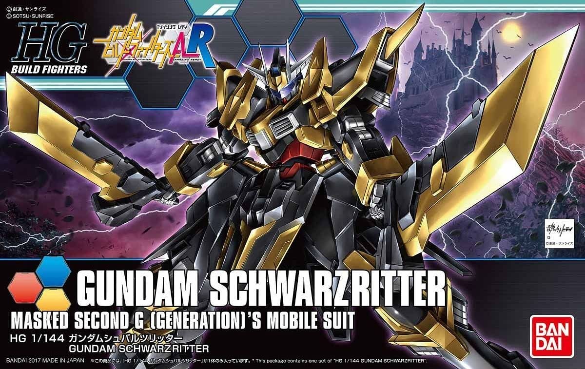 Bandai Model Kits > Gundams > High Grade Bandai: HG Gundam Build Fighters - Gundam Schwarzritter 4573102582522 BAN 2382835