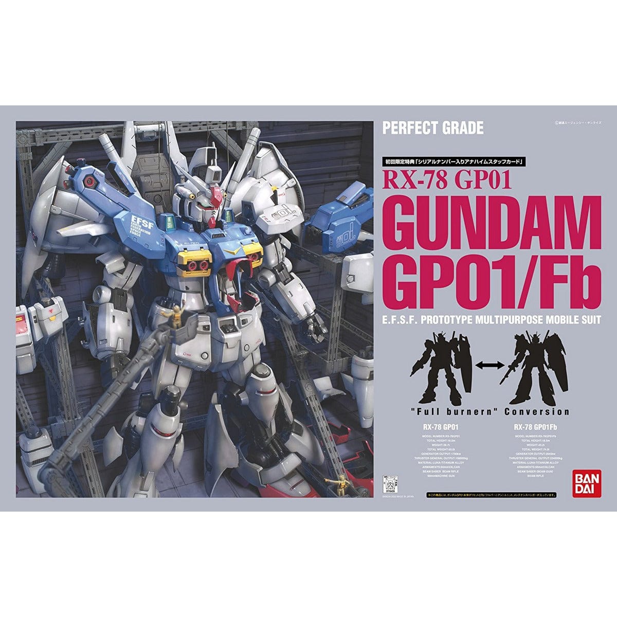 Bandai Model Kits > Gundams > Perfect Grade Bandai: Gundam - PG RX-78 GP01 Gundam GP01/Fb 4573102642318 116409