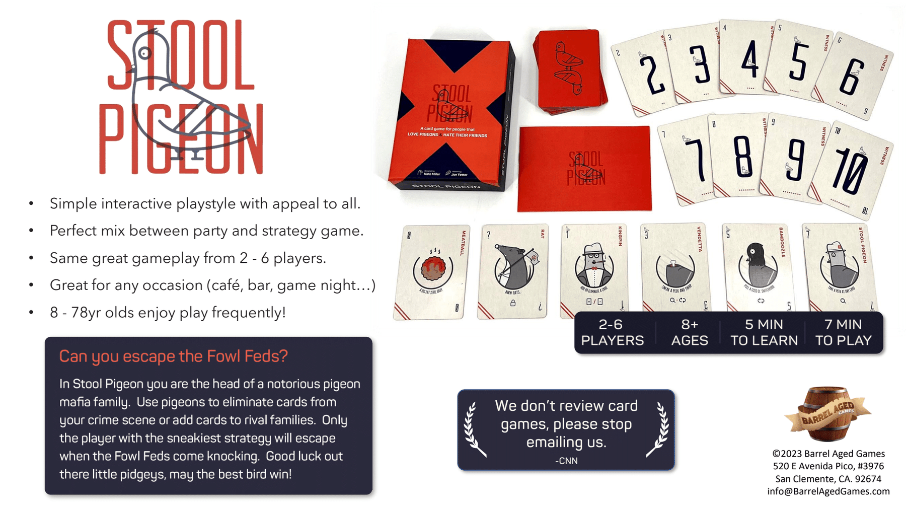 Barrel Aged Games Tabletop Games > Small Box Games Stool Pigeon 197644716333 BAG 03-100