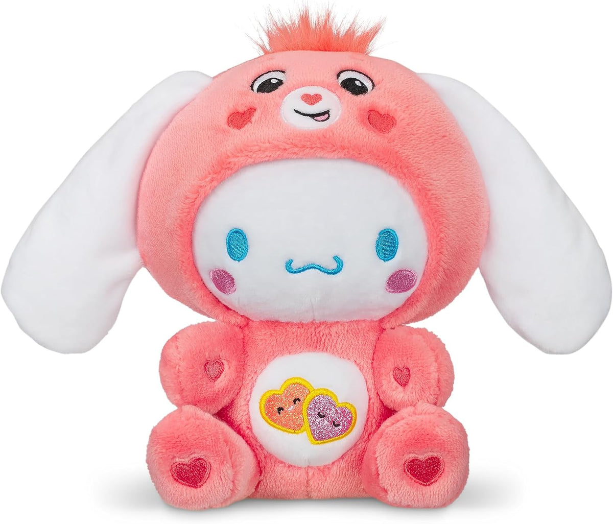 BASIC FUN! Toys > Plushies BASIC FUN: SANRIO HELLO KITTY & FRIENDS X CARE BEARS BEARY BESTIES- CINNAMOROLL DRESSED AS LOVE-A-LOT BEAR 9-INCH PLUSH FIGURE 885561227024