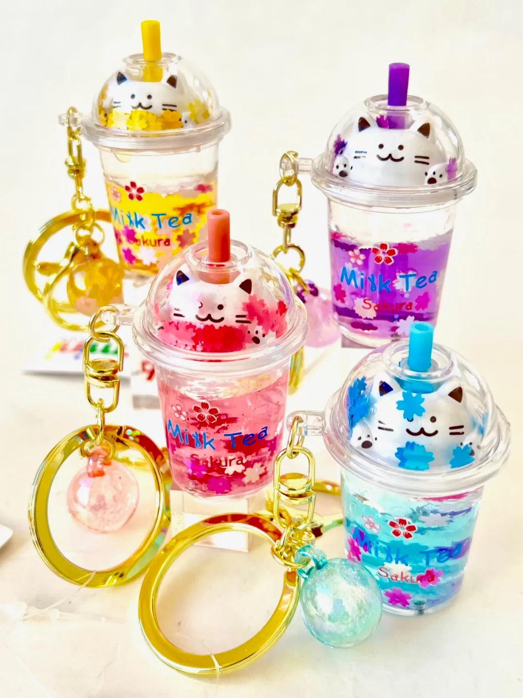 BCmini Miscellaneous > Keychains Floaty Key Charm - Kitty Milk Tea 034466120781 12078