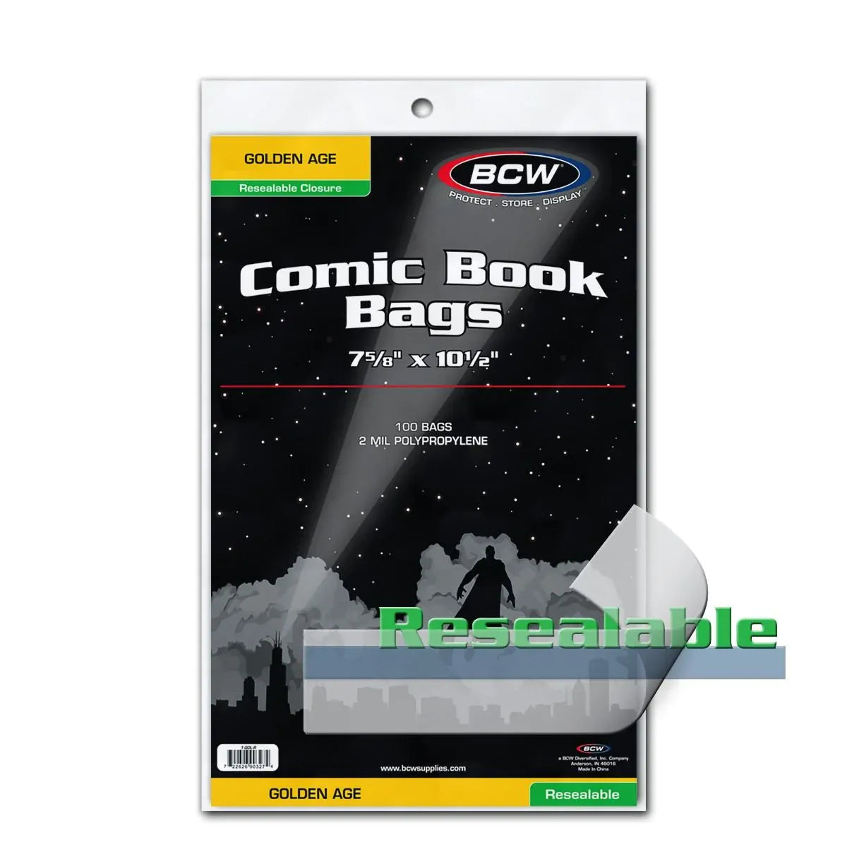 BCW Comic Supplies BCW: Resealable Golden Comic Bags 722626903274 1-GOL-R