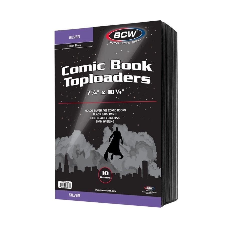 BCW Comic Supplies BCW: Silver Comic Toploader - Black 722626039621 1-TLCH-SIL-BLK