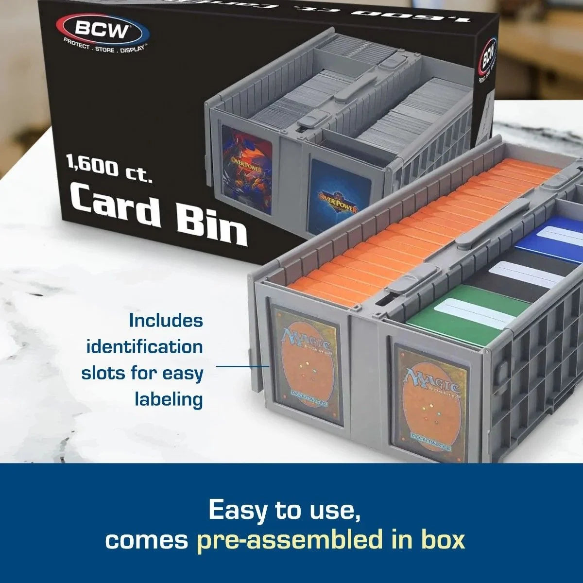 BCW Game Supplies > Card Boxes BCW: Collectible Card Bin 1600ct - Gray 722626015281 1-CCB-1600-GRY