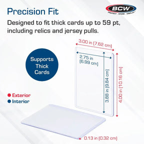 BCW Game Supplies > Card Sleeves BCW: 3x4 Thick Topload Card Holder - 59 Pt. 722626902321 1-TLCH-TH-1.5MM