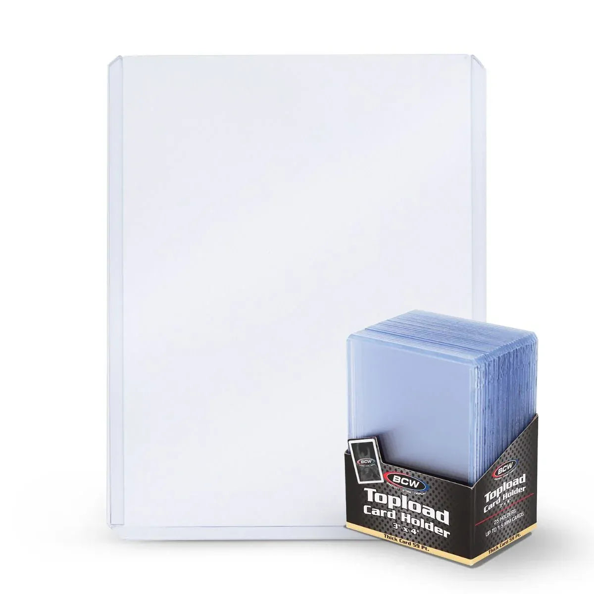 BCW Game Supplies > Card Sleeves BCW: 3x4 Thick Topload Card Holder - 59 Pt. 722626902321 1-TLCH-TH-1.5MM