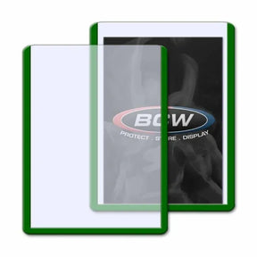 BCW Game Supplies > Card Sleeves BCW: 3x4 Topload Card Holder - Green Border 722626902437 1-TLCH-GR