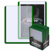 BCW Game Supplies > Card Sleeves BCW: 3x4 Topload Card Holder - Green Border 722626902437 1-TLCH-GR