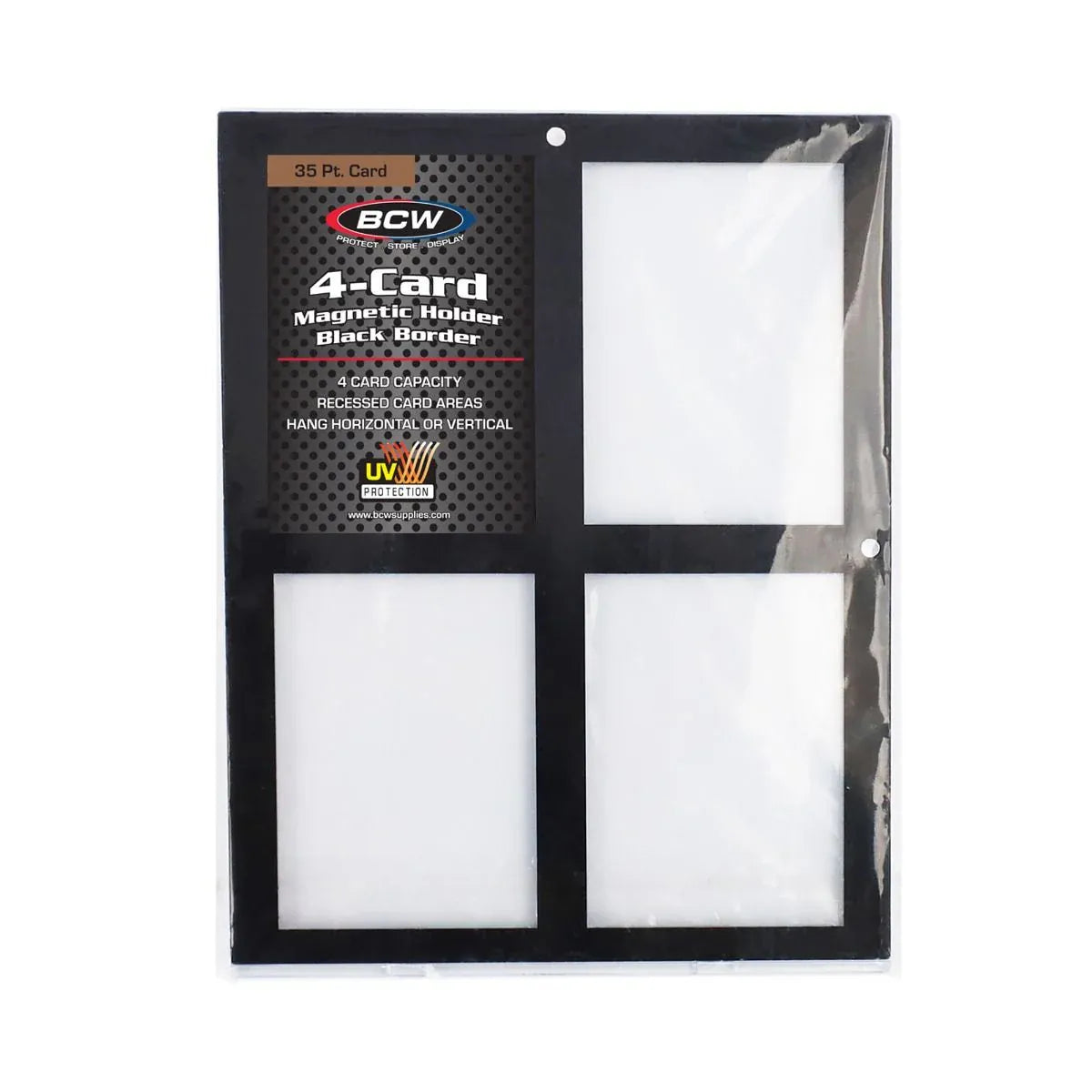BCW Game Supplies > Card Sleeves BCW: Magnetic 4-Card Holder - 35 PT. Black Border 722626038228 1-4MCH-35-BLK