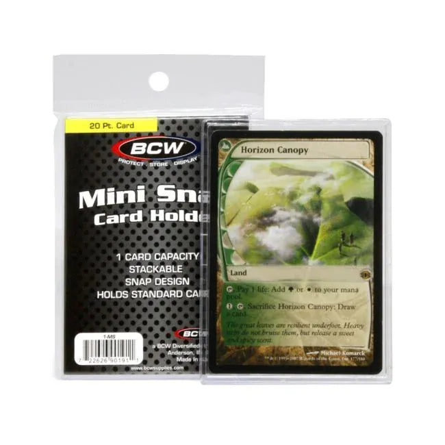 BCW Game Supplies > Card Sleeves BCW: Mini Snap Card Holder 722626901911 1-MS