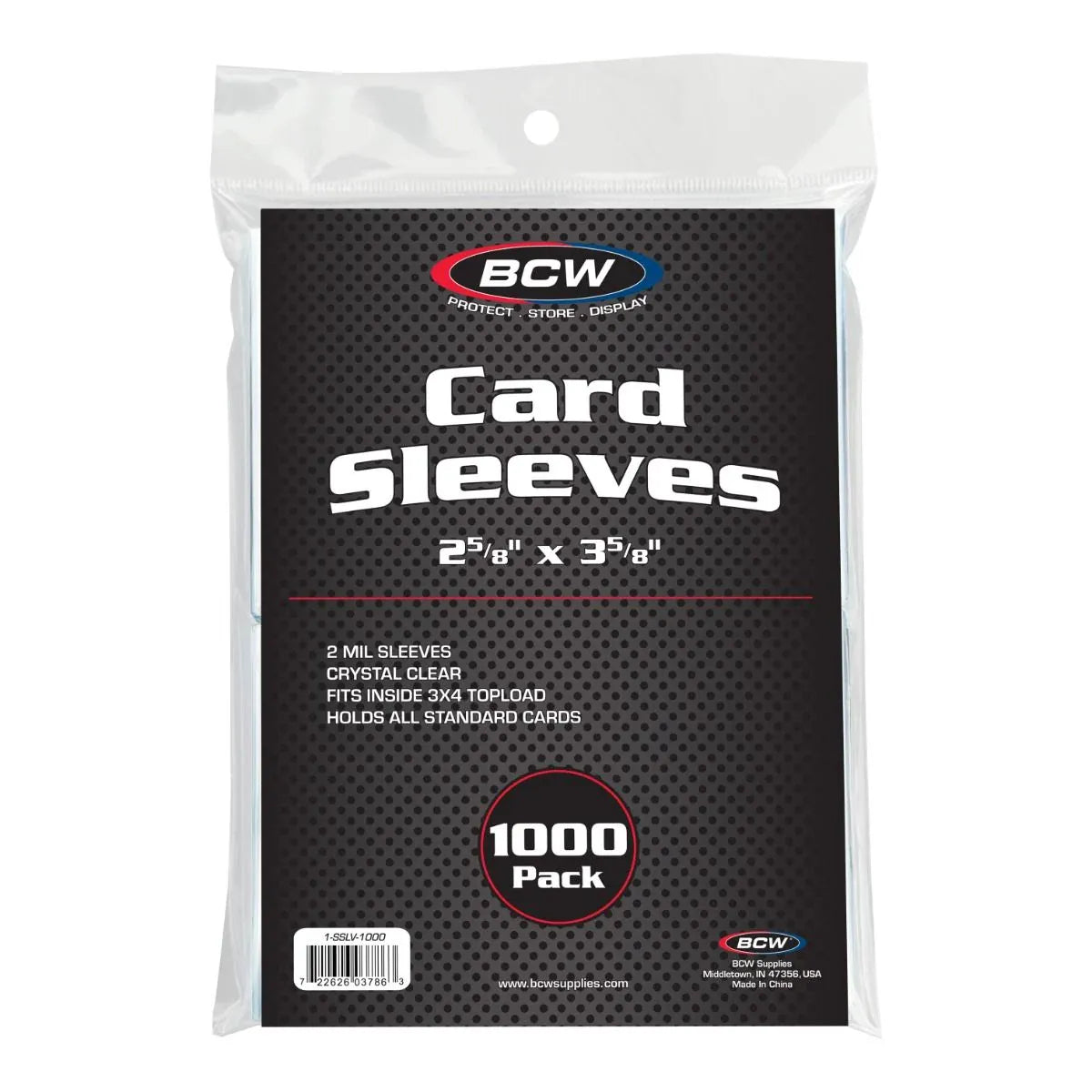 BCW Game Supplies > Card Sleeves BCW: Standard Card Sleeves - 1000 Pack 722626037863 1-SSLV-1000
