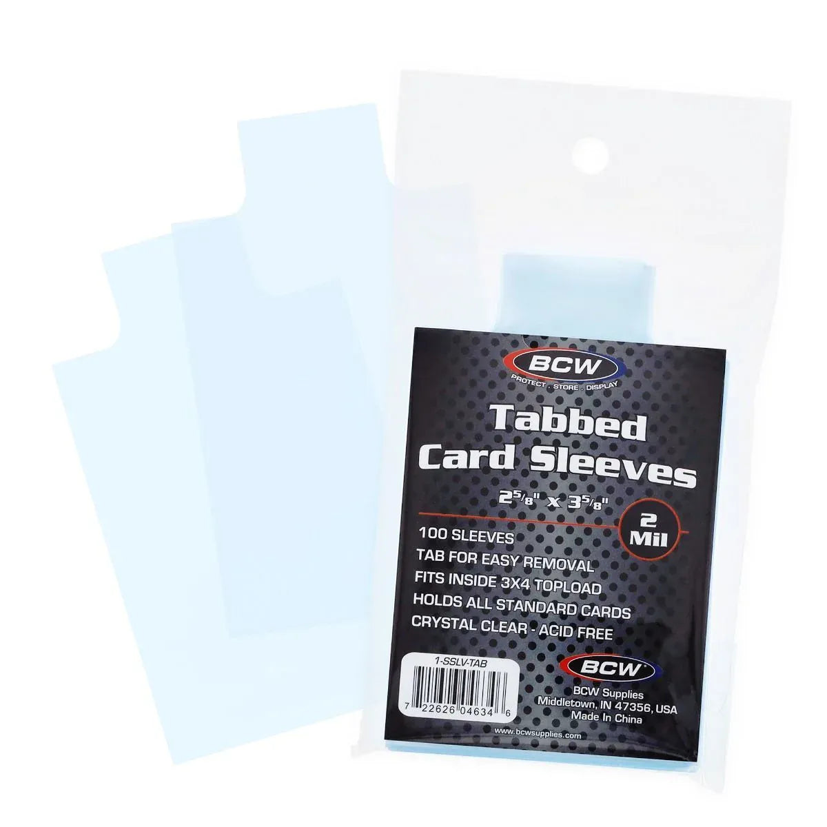 BCW Game Supplies > Card Sleeves BCW: Standard Card Sleeves - Tab 722626046346 1-SSLV-TAB