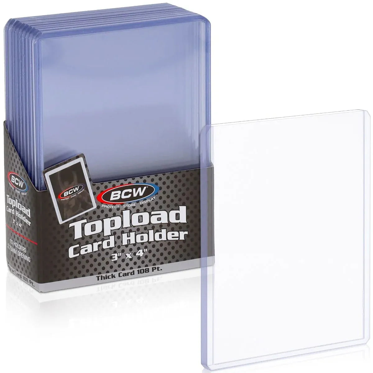 BCW Game Supplies > Card Sleeves BCW: Thick Card Topload Holder - 108 PT. 722626902550 1-TLCH-TH-2.75MM