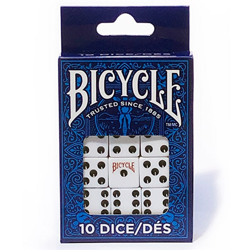 Bicycle: Opaque Dice 10ct - White with Black (d6)