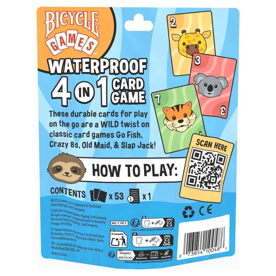 Bicycle Games > Playing Cards Bicycle: Waterproof 4 in 1 Card Games 073854100486 JKR130016541