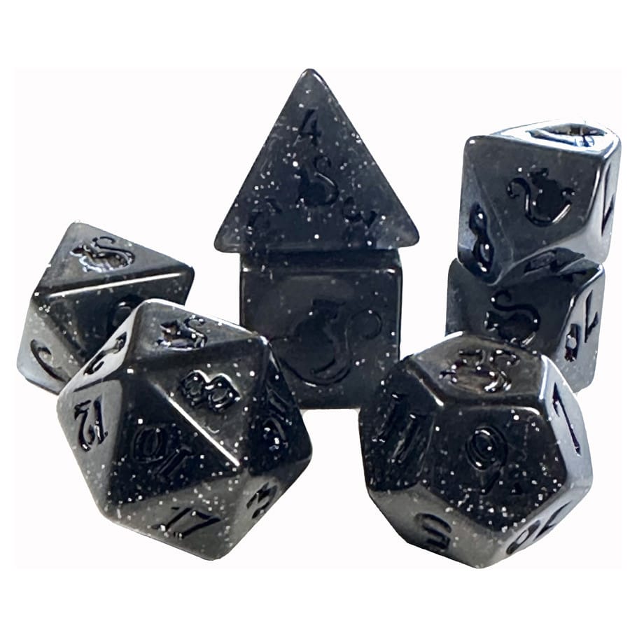 Black Oak Workshop Dice 7-Set Kitty Clacks: Shadow 850070051248 BOW7DSKCSHAHC