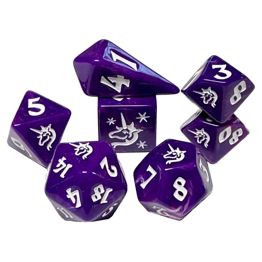 Black Oak Workshop Dice 7-Set Unicorn 850070051262 BOW7DSUNPURHC