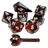Black Oak Workshop Dice 7-Set Viking Skull & Axe (w/ Axe d2) 850070051279 BOW8DSVKREDHC