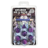 Black Oak Workshop Dice > Other Dice 7-Set Advanced Dice & Crayon Set: Purple Swirl 850070051088 BOW7DSADCPURSWR