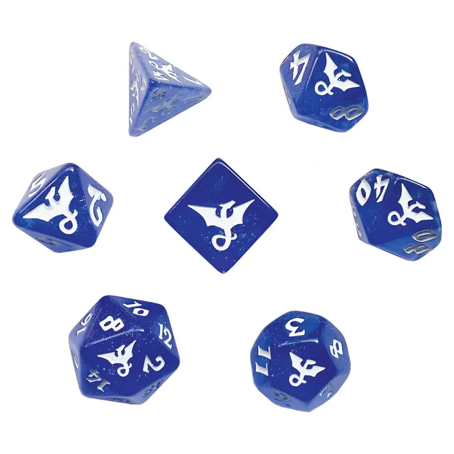 Black Oak Workshop Dice > Other Dice 7-Set: Glitter - Dragon, Indigore 850055772274 BOW7DSDRINDHC
