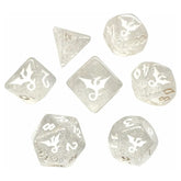Black Oak Workshop Dice > Other Dice 7-Set: Glitter - Dragon, Silverclaw 850055772281 BOW7DSDRSILHC