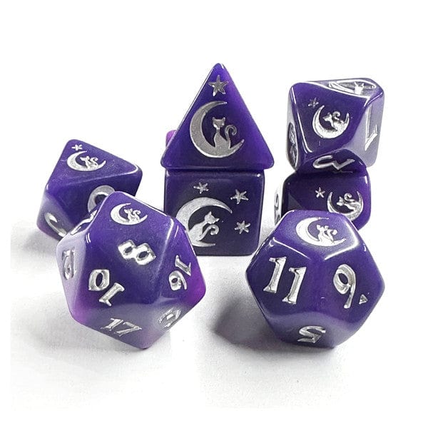 Black Oak Workshop Dice > Other Dice 7-Set Moonbeam 850070051019 BOW7DSMBPURHC