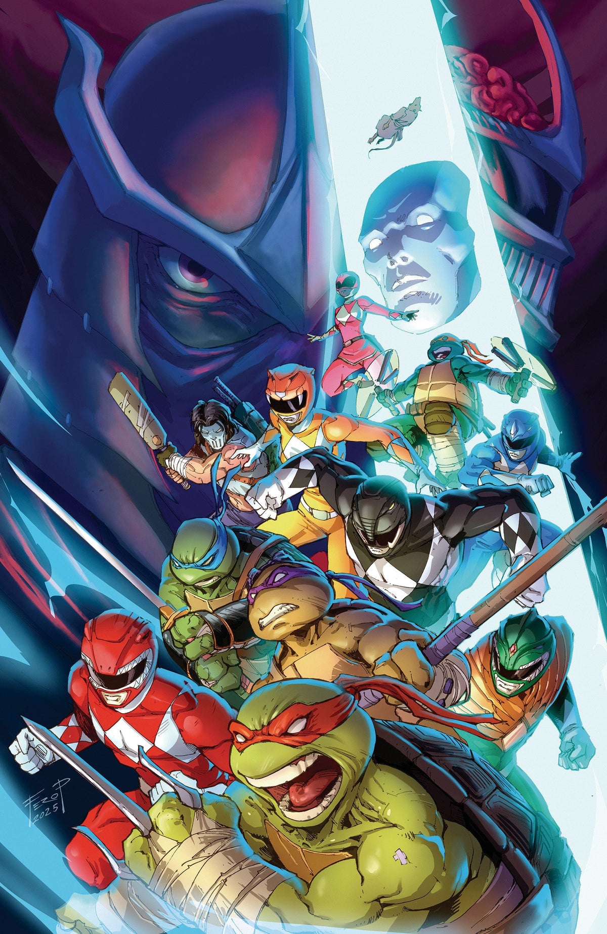 Boom Entertainment Comic Books > Incentives Mighty Morphin Power Rangers/Teenage Mutant Ninja Turtles III #2 F 1:25 INCV (Full Art, Pe) 84428401272002061 PRH-84428401272002061
