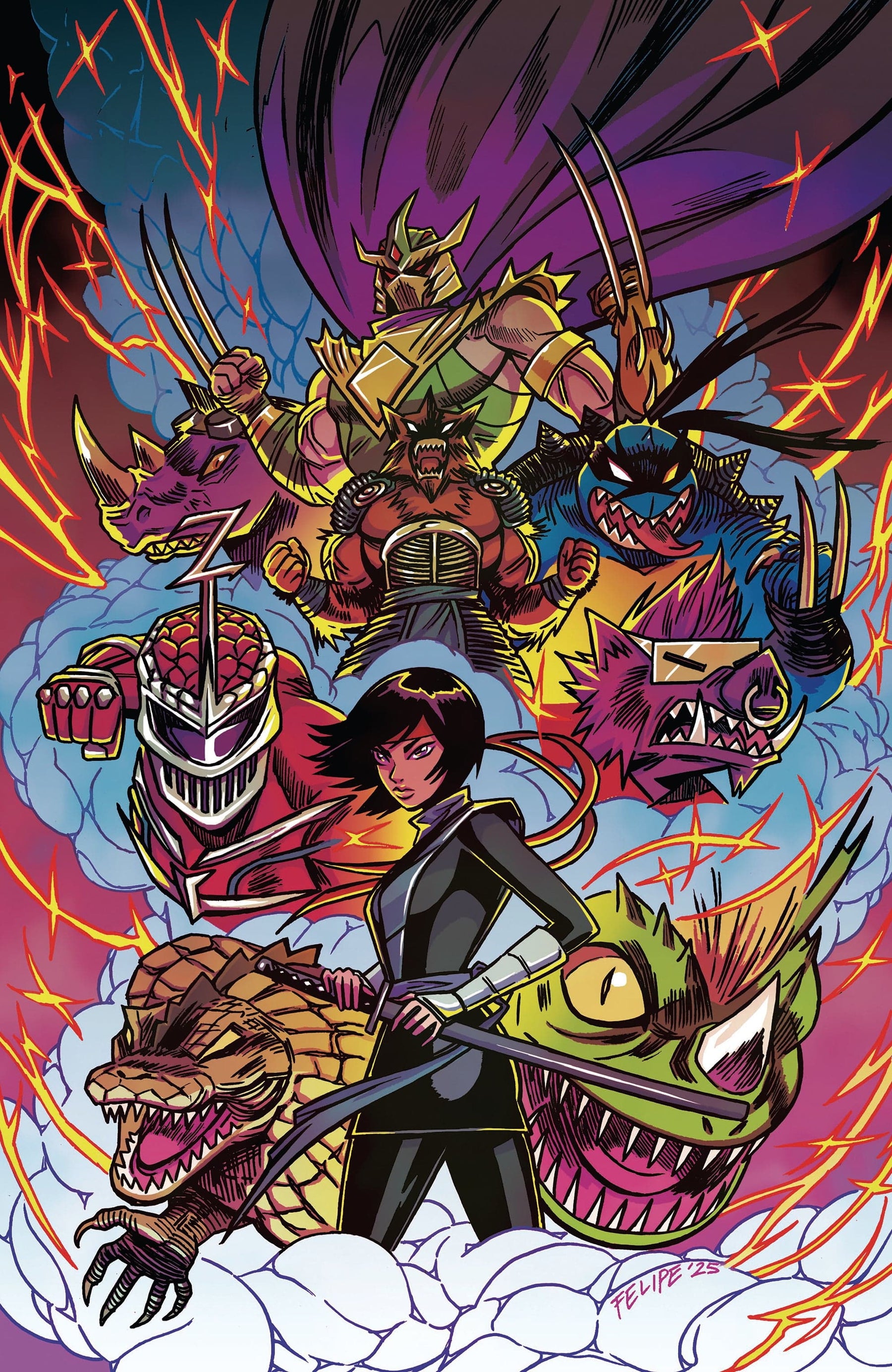 Mighty Morphin Power Rangers/Teenage Mutant Ninja Turtles III #2 J 1:250 INCV (Full Art, Smith)