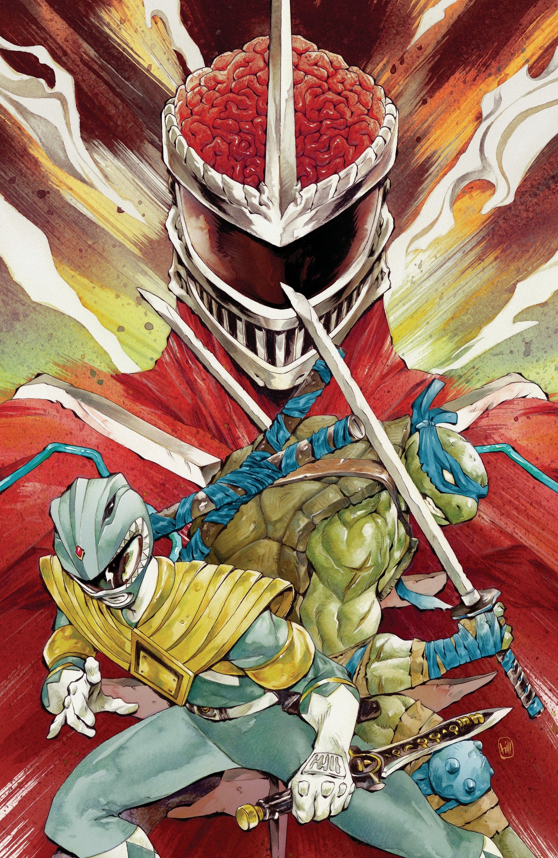 Mighty Morphin Power Rangers/Teenage Mutant Ninja Turtles III #4 H 1:100 INCV Variant (Full Art, Foil, Hill)