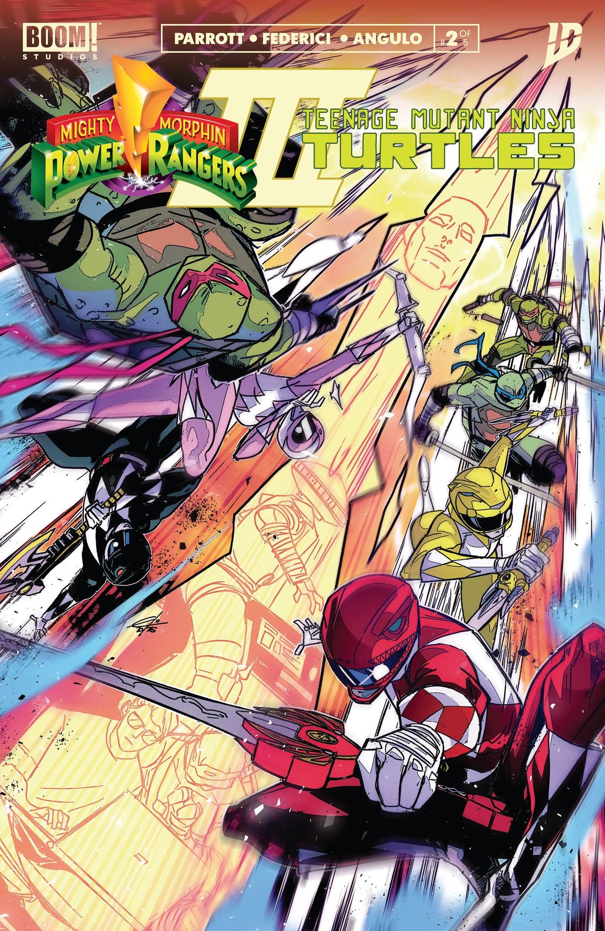 Boom Entertainment Comic Books Mighty Morphin Power Rangers/Teenage Mutant Ninja Turtles III #2 K FOC Reveal Variant (Dressed, TBA) 84428401272002111 PRH-84428401272002111