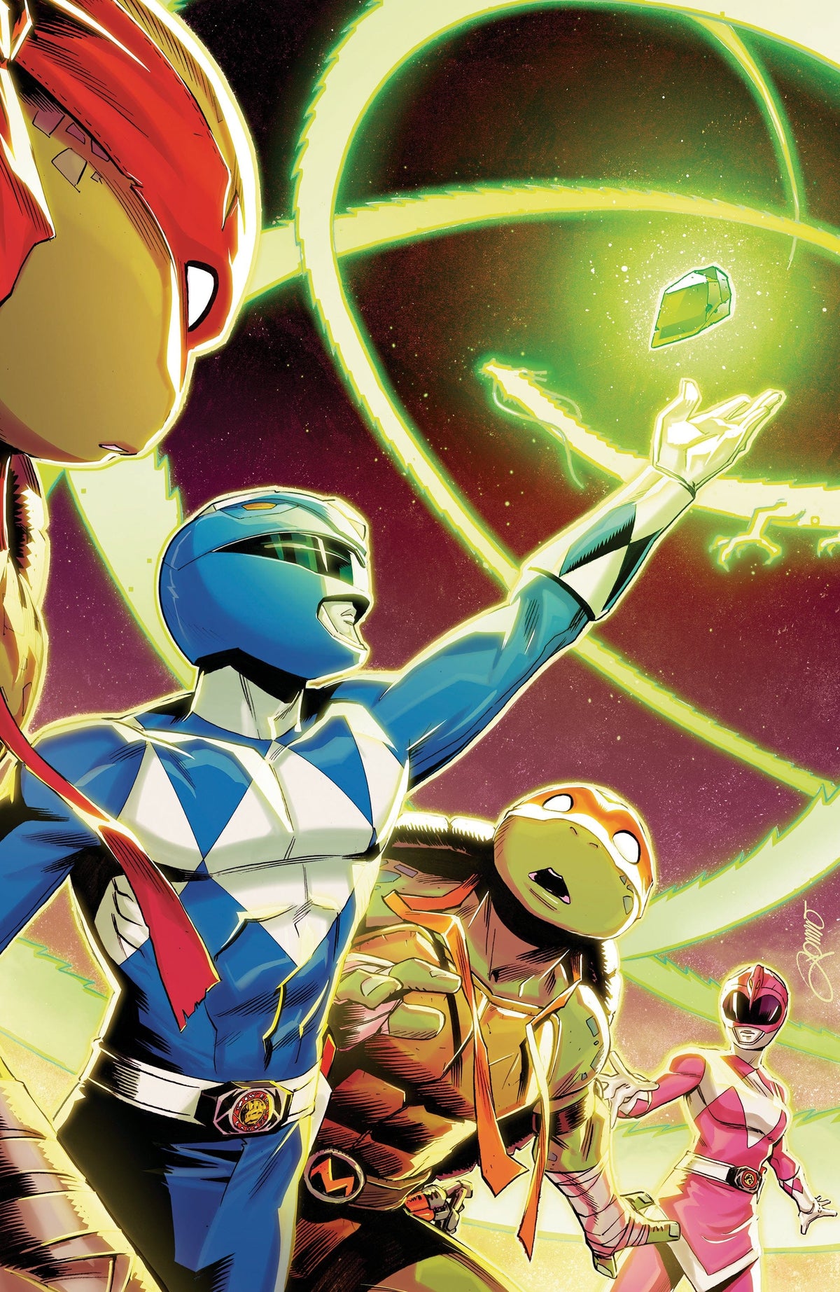 Boom Entertainment Comic Books Mighty Morphin Power Rangers/Teenage Mutant Ninja Turtles III #4 D Variant (Full Art, Foil, Zonno) 84428401272004041 PRH-84428401272004041