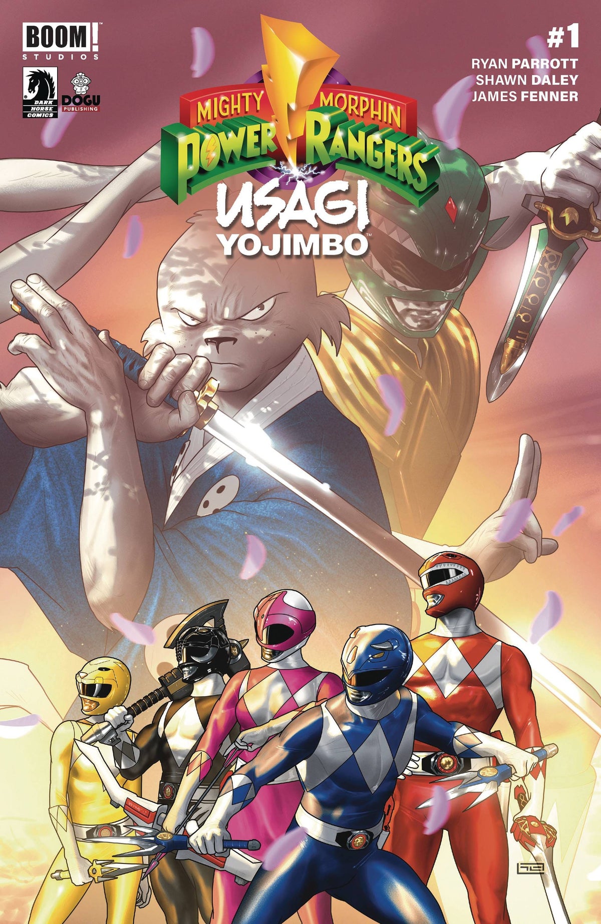 Boom! Studios Comic Books MIGHTY MORPHIN POWER RANGERS USAGI YOJIMBO #1 CVR A CLARKE 84428401097905011 JUL240040