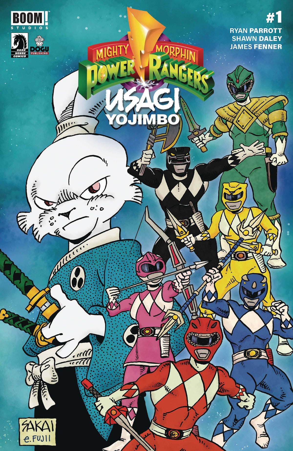 Boom! Studios Comic Books MIGHTY MORPHIN POWER RANGERS USAGI YOJIMBO #1 CVR B SAKAI 84428401097905021 JUL240041