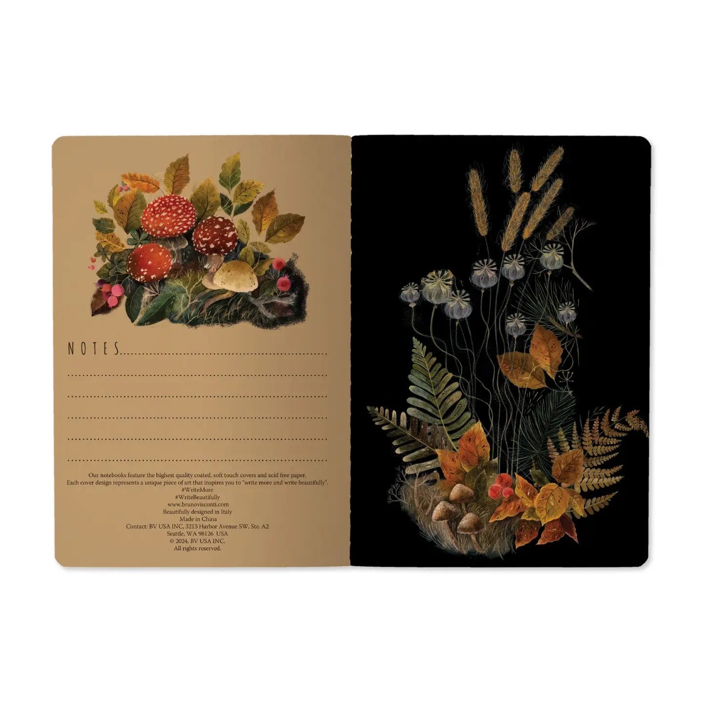 BV by Bruno Visconti (Faire) Stationery > Notebooks Forest Mushrooms Notebook 5056498469039 7-40-505/52