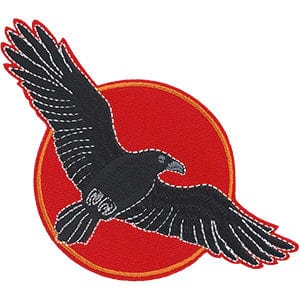 C&D Visionary Apparel > Patches JSX Raven Over Red Sun Patch 33093372 P-JSX-0086