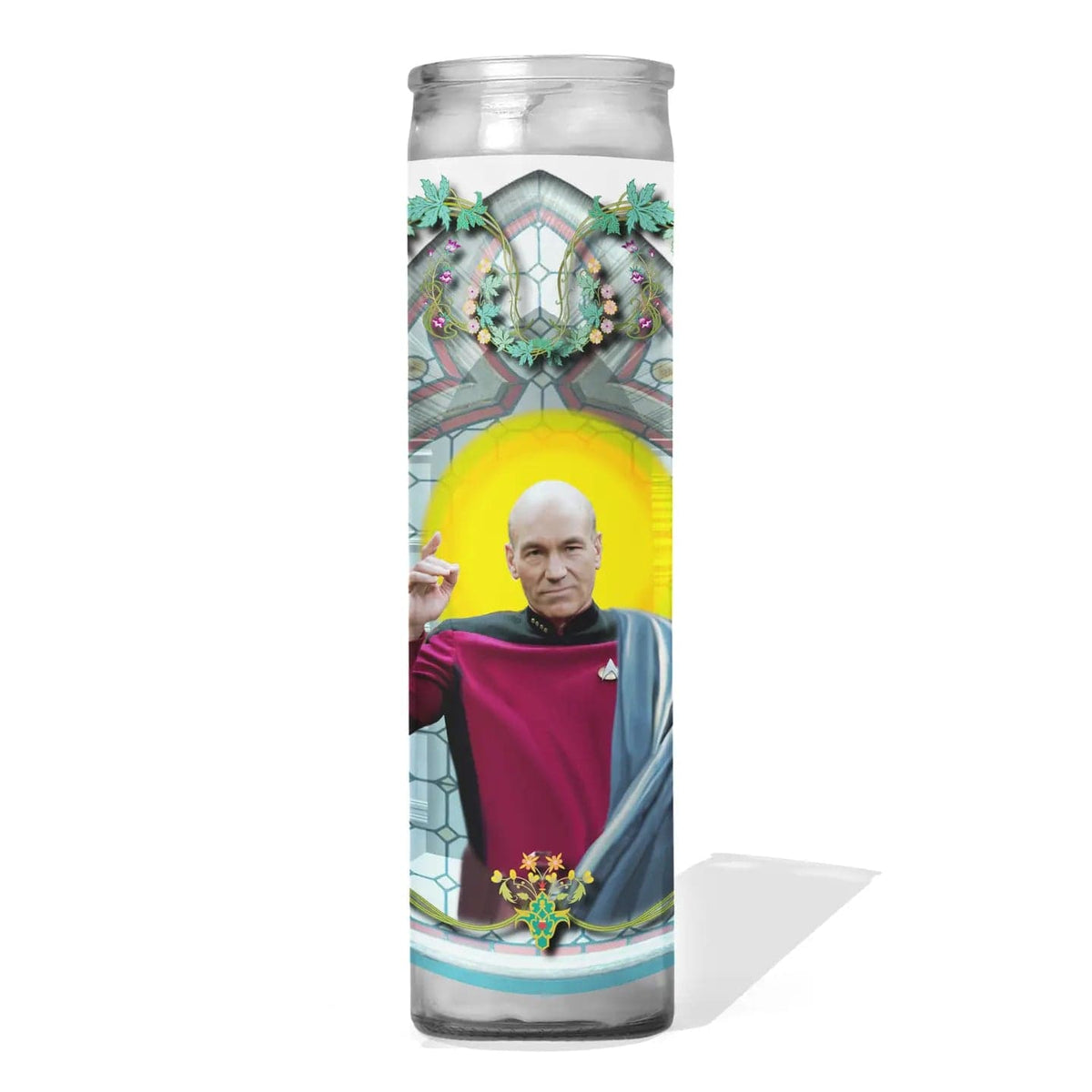 Calm Down Caren Decor > Candles Captain Jean-Luc Picard Star Trek Celebrity Prayer Candle 41693948