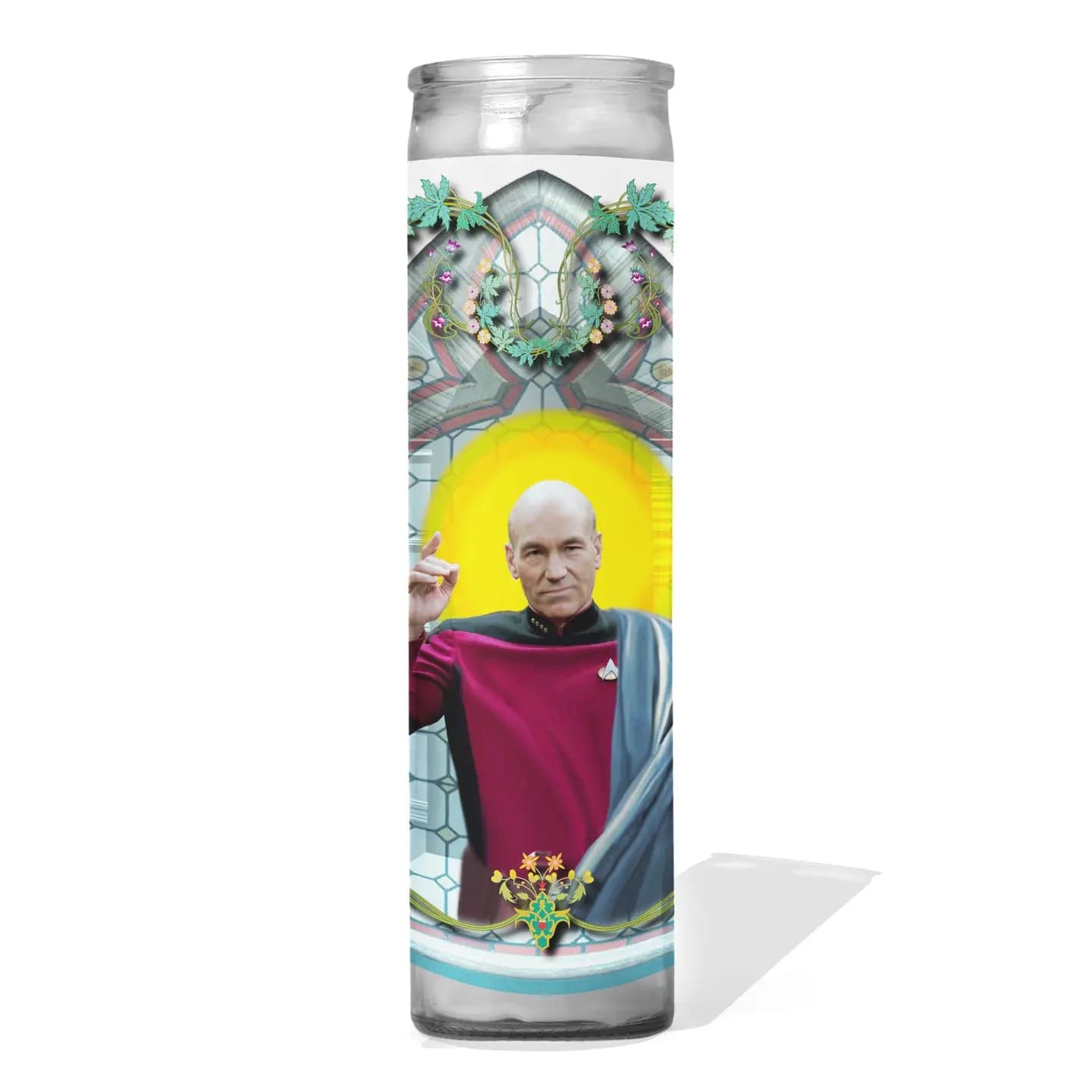 Calm Down Caren Decor > Candles Captain Jean-Luc Picard Star Trek Celebrity Prayer Candle 41693948