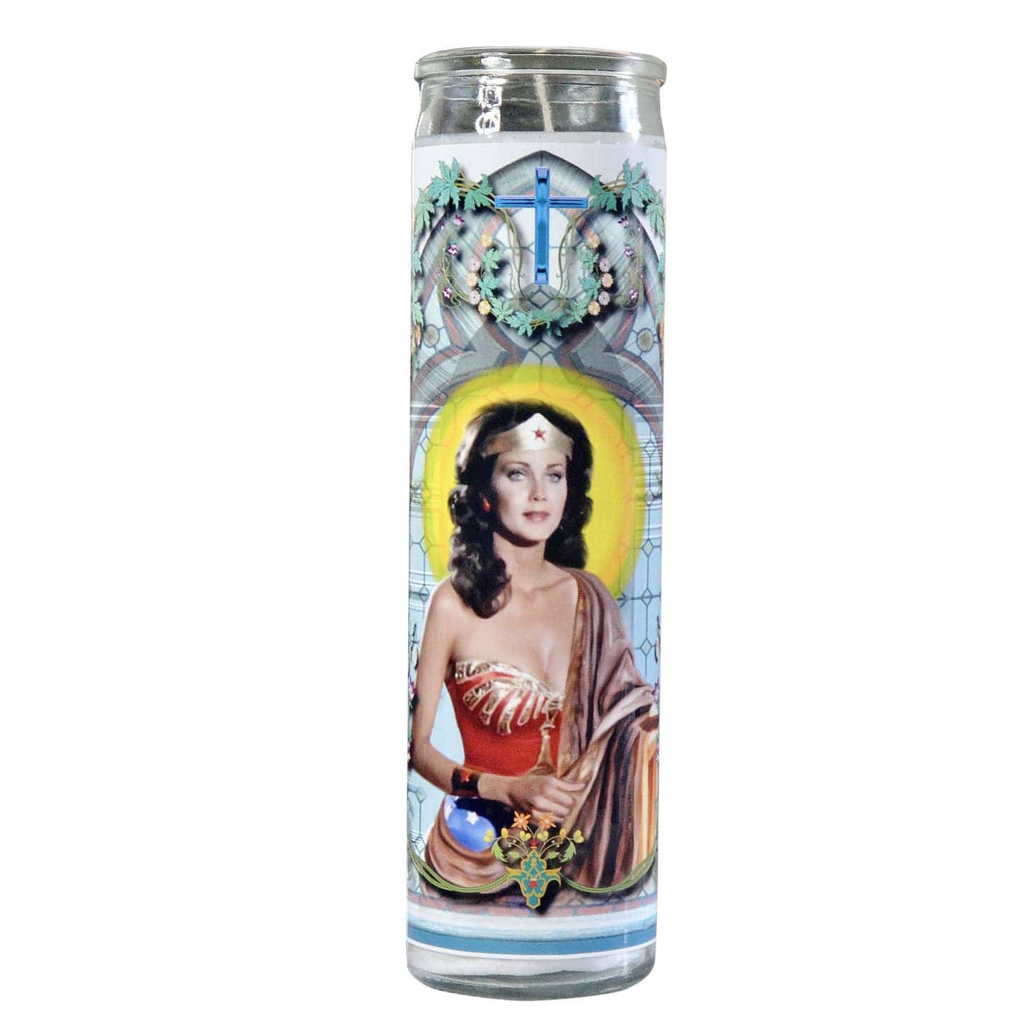 Calm Down Caren Decor > Candles Wonder Woman Celebrity Prayer Candle - Lynda Carter 31176956