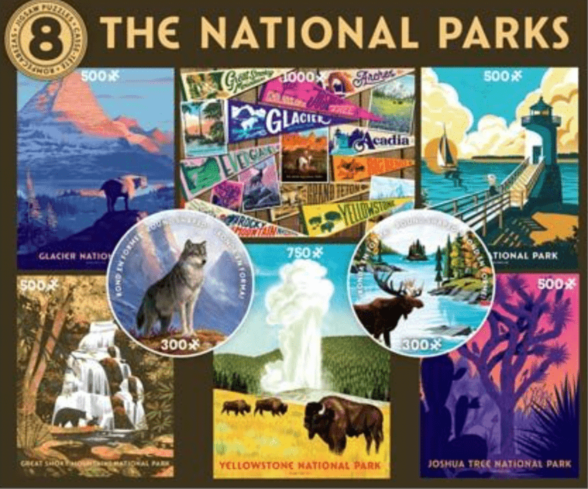 CEACO COMPANY Puzzles > Jigsaw Puzzles Puzzle: 8 - in -1 Multi-Pack: The National Parks 021081370158